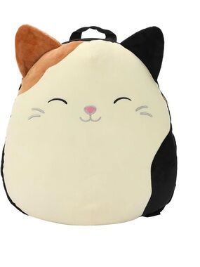 Original squishmallows Cat Plush Backpack - White & Brown